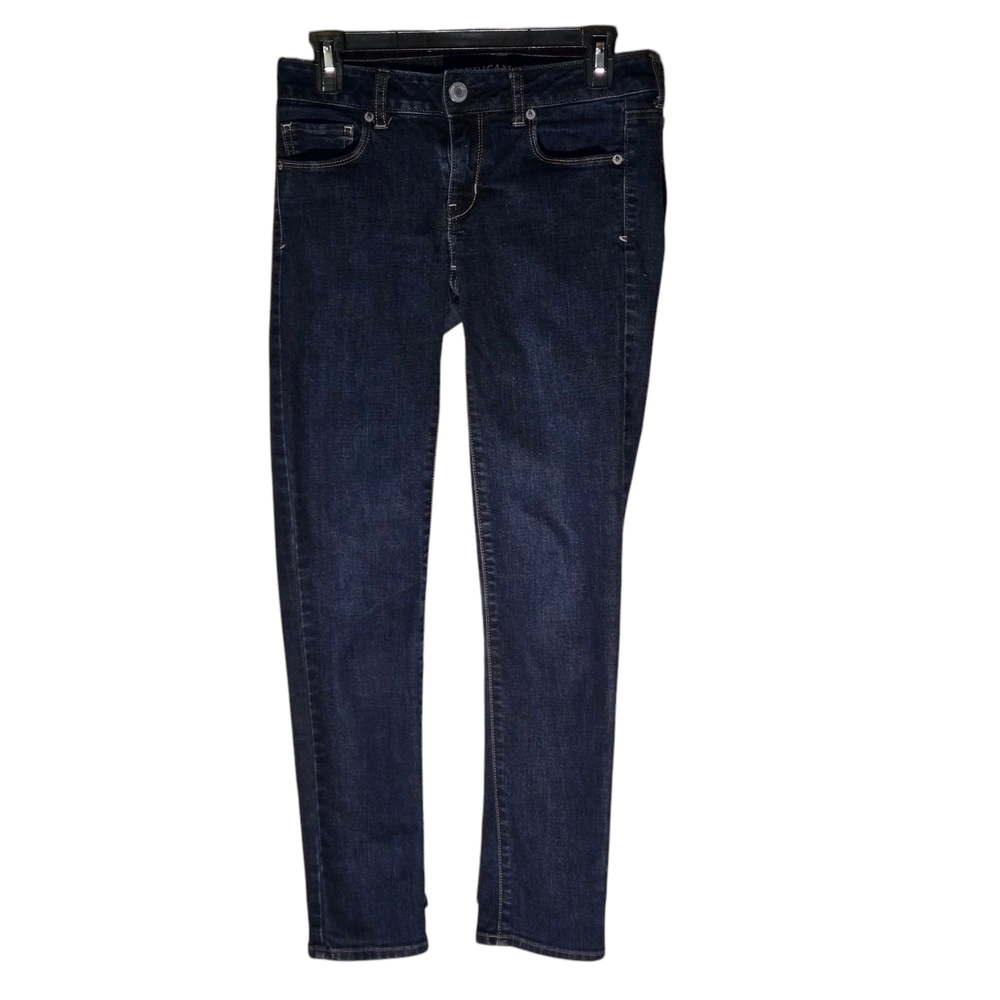 American Eagle Dark Blue Skinny Super Stretch Jeans Women size 4